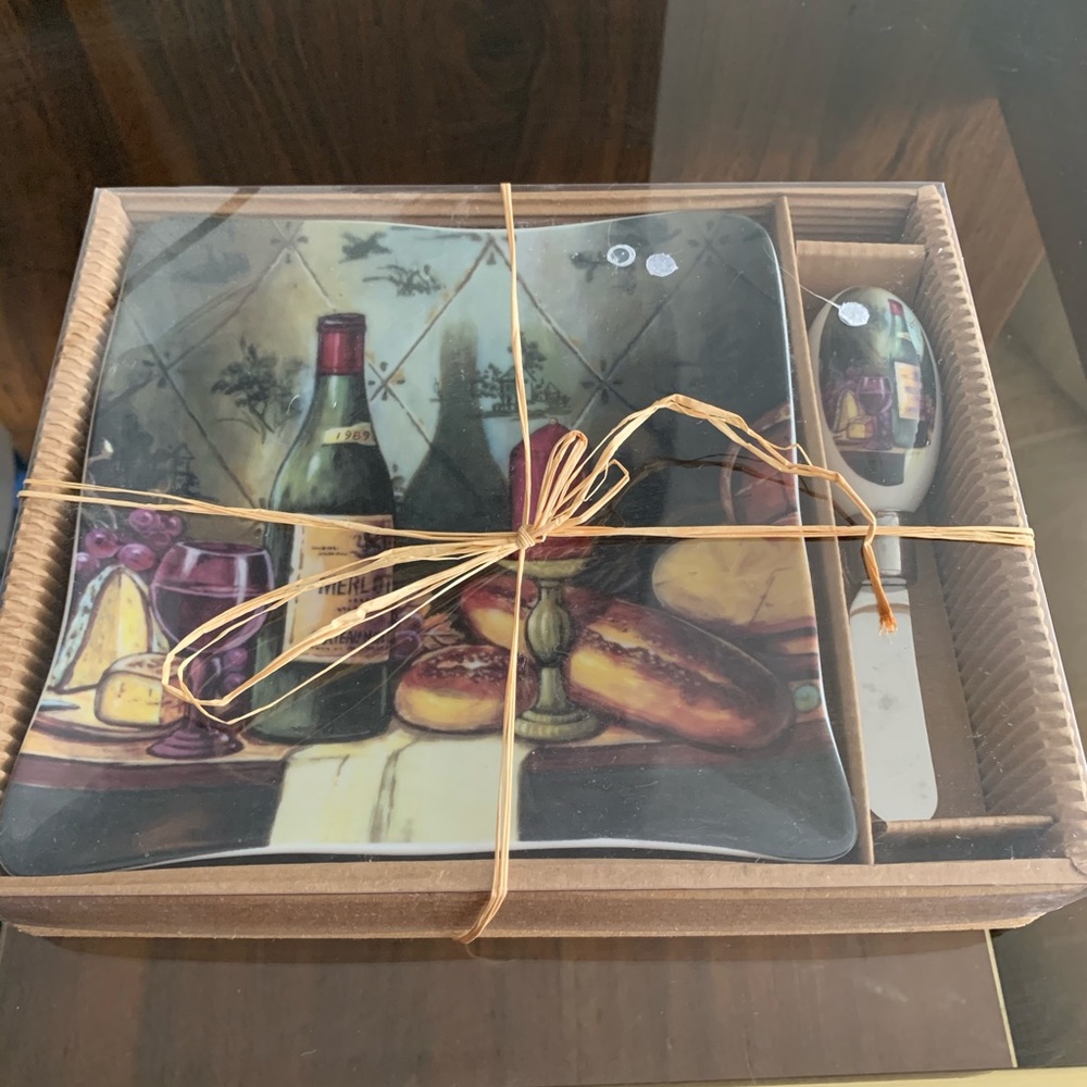 Cheese Plate & Knife Set